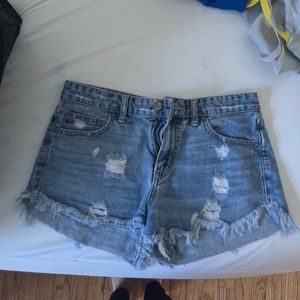 Free People Blue Jean Shorts